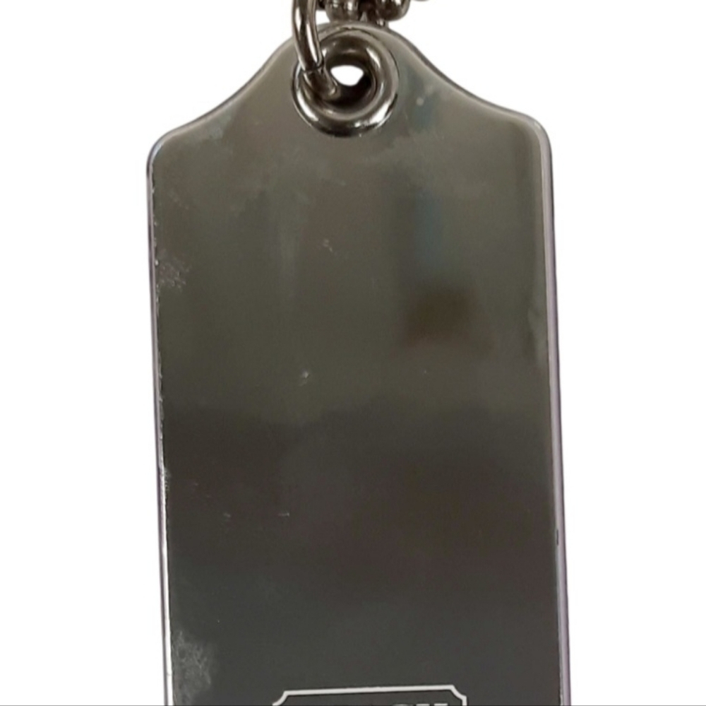 Authentic Extra Large Coach Metallic Gray Leather… - image 4